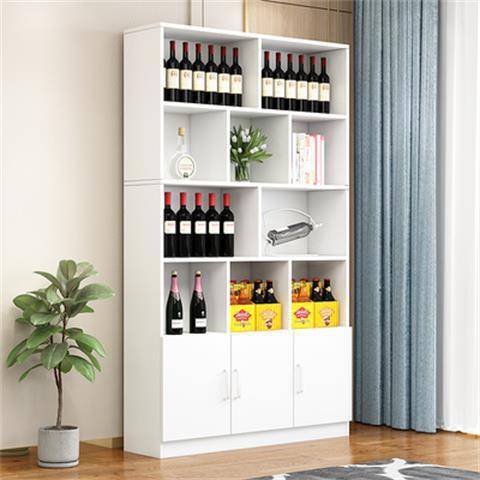 Executive Furniture - 酒棚 コレクションラック スリム ハイタイプ 間仕切り パーテーション 酒柜 ガラス扉付き 薄型 木製 茶器 展示棚 収納ラック リビング [キッチン/北欧風/ダイニング/新生活]