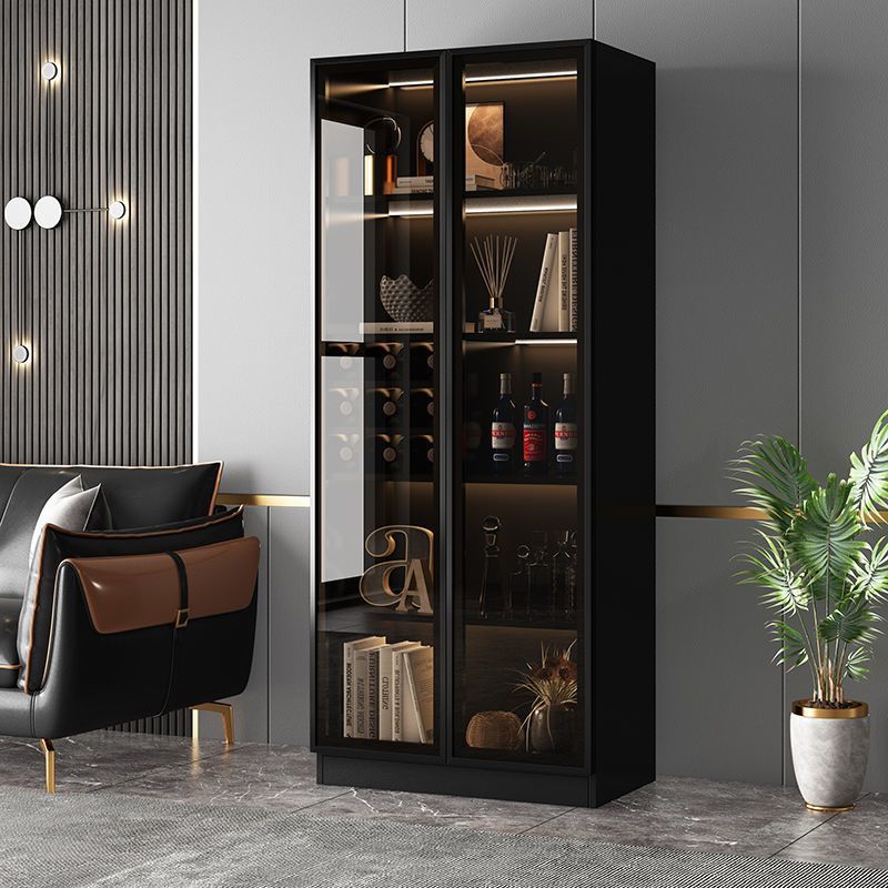 Executive Furniture - キャビネット ガラス扉付き 幅80cm/120cm サイドボード 食器棚 キッチンボード スリム 収納棚 飾り棚 木製 ディスプレイラック [リビング/ダイニング/キッチン/新生活]