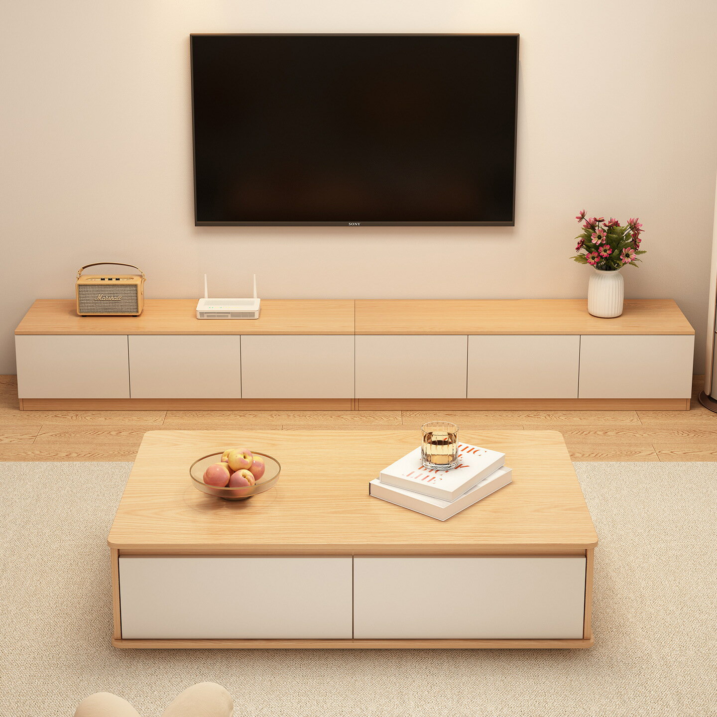 乐天商城 - ローテーブル センターテーブル おしゃれ 木製 北欧 幅80cm リビングテーブル コーヒーテーブル ミニテーブル 収納付き 収納 卓 モダン ナチュラル 原木風 [一人暮らし リビング 客間 ワンルーム]