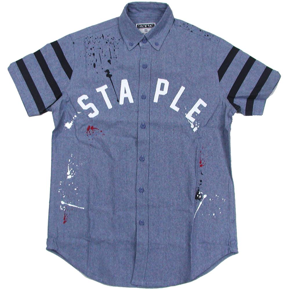 Staple Design(ステイプル・デザイン) CHAMBRAY WOVEN S/S Shirt(シャンブレイ・ウーヴン・半袖シャツ)