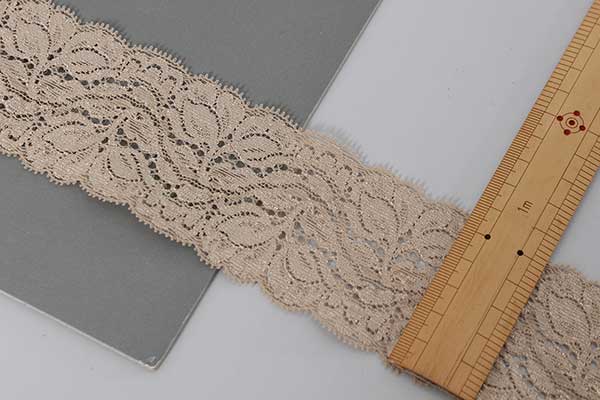 【100m：束売り】【幅5.8cm】ストレッチレース(ED005OA6)【カラー：ベージュ】[服地・生地・布][TNGP1015]