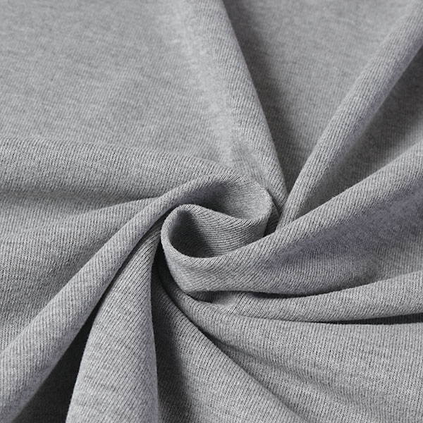 【1m：はぎれ】【生地幅：160cm】ポリエステルコットン杢天竺ニット【カラー：グレー】[ニット生地][服地・生地・布][グレー系][TNGP6013]【品番：f0762】