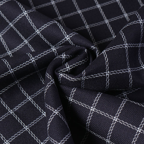 Cotton （Patterned Cloth） - 【1m：はぎれ】【生地幅：155cm】ウールドビーバスケット先染めダブルウインドペーンチェック【カラー：紺チェック】[プリント・チェック][服地・生地・布][ネイビー系][TNGP6045]【品番：h0834】