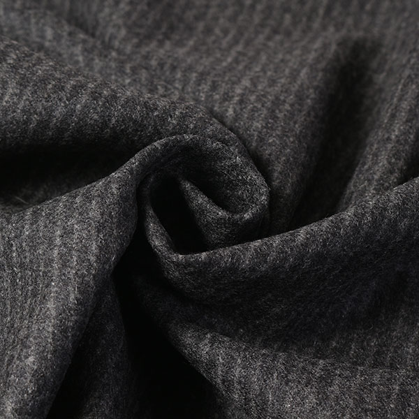 【1m：はぎれ】【生地幅：150cm】TOP杢ウールフラノストライプ【カラー：グレーストライプ】[プリント..