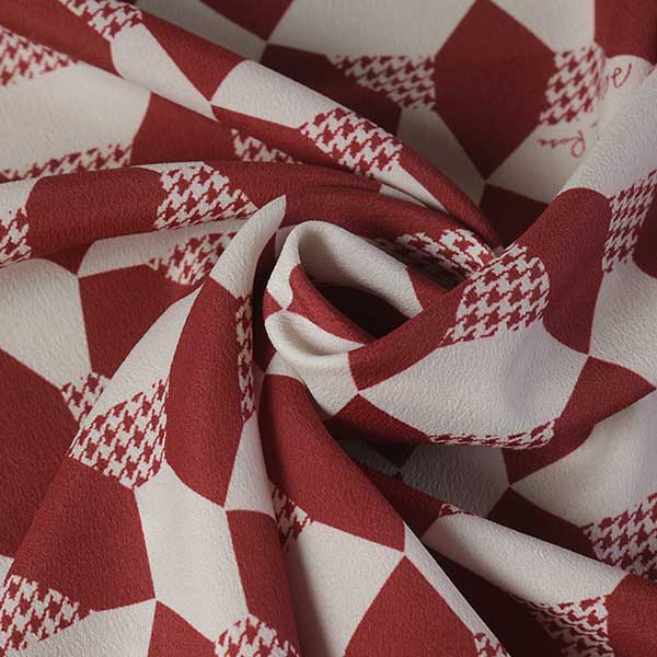 通常価格42円→31円にお値下げ★【1m以上/10cm単位】【生地幅：145cm】ポリエステルデシン幾何柄プリント..