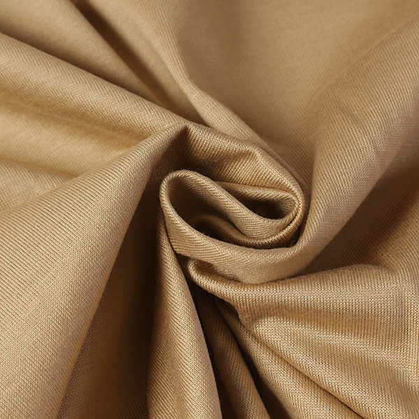 【1m以上/10cm単位】【生地幅：160cm】コットン天竺ニット【カラー：キャメル】[ニット生地][服地・生..