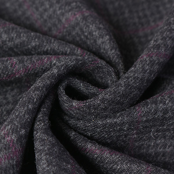 質地, 布 - 【1m以上/10cm単位】【生地幅：150cm】TOP杢ウール先染めチェックタンブラー【カラー：黒紫格子柄】[プリント・チェック][服地・生地・布][ブラック系][TNGP5113]【品番：mc0256】