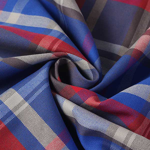 【1m以上/10cm単位】【生地幅：110cm】コットン先染タータンチェック【カラー：青赤チェック】[プリン..