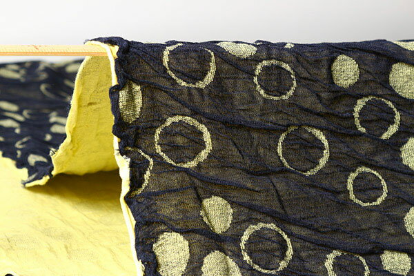 【4m：はぎれ】コットンウール接結ジャカードドット【カラー：黒系】[プリント・水玉][服地・生地・布][TNGP20-1-5][BK]