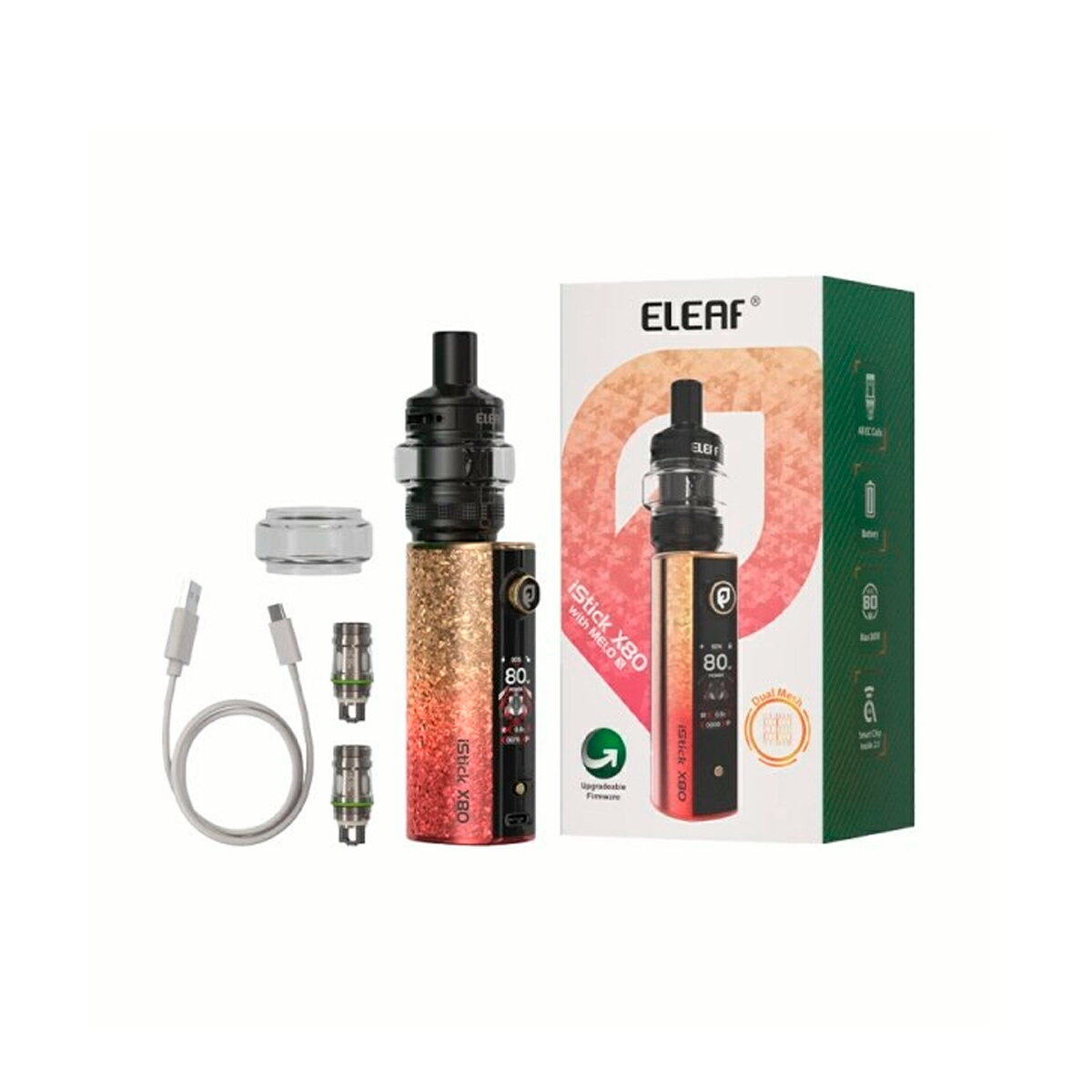 Eleaf iStick X80 Kit with Melo X Tank �������������å� �ƥ��˥��� ��å� �����꡼�� �������ƥ��å� �ԥ� ��� Ķ���� �Żҥ��Х� �٥��� ���� ��å� mod �˥����󥼥� �˥�����0 �������� dl vape
