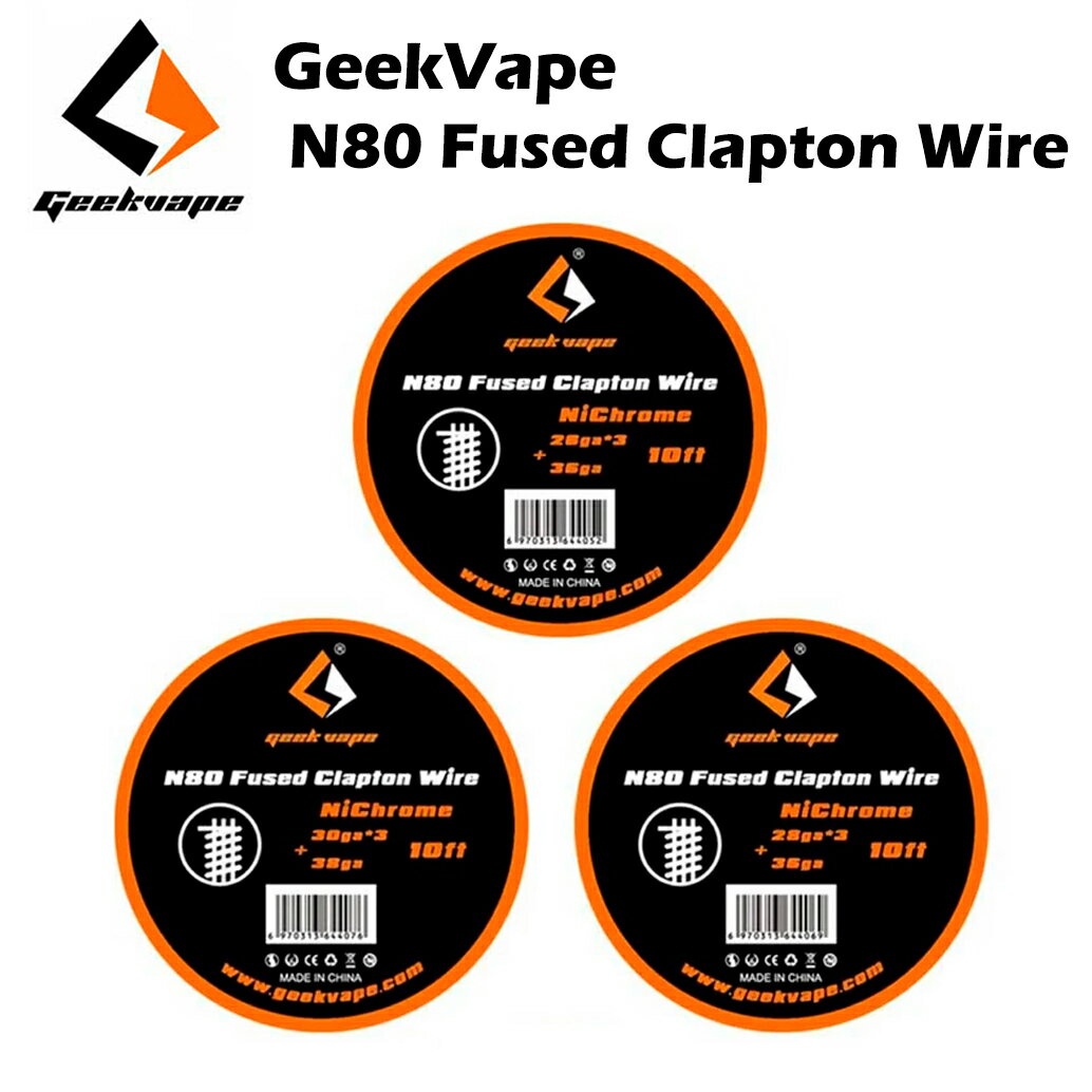 Geek Vape N80 Fused Clapton Wire 10ft ギークベイプ ヒューズド クラプトン ワイヤー ニクロム 80 電子タバコ 電子たばこ ベイプ コイル 自作 geekvape