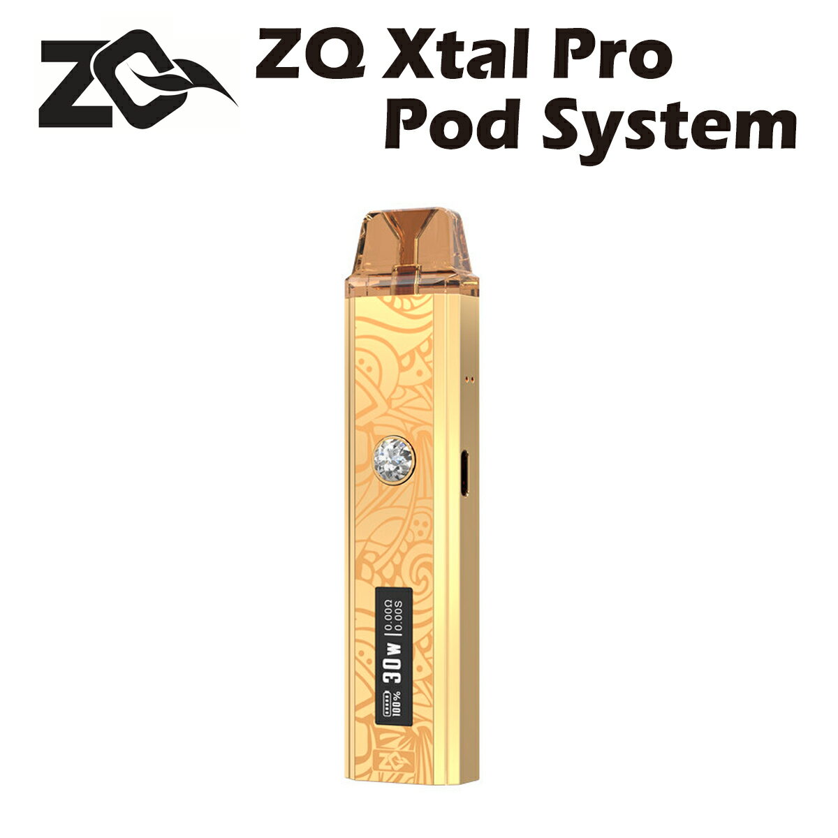 ZQ Xtal Pro Pod System Kit 1000mAh 3ml スターターキット ゼットキュー エクスタル プロ クリスタル ポッド型 電子たばこ 電子タバコ ベイプ 本体 リキッド 爆煙 禁煙 ニコチンゼロ タール ニコチン0 シーシャ mtl vape