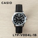 【10年保証】【日本未発売】CASIO STANDARD カシオ スタンダード LTP-V004L-1B 腕時計 時計 ブランド レディース キッズ 子供 女の子 チープカシオ チプカシ アナログ 日付 カレンダー シルバー ブラック 黒 レザー 革ベルト 海外モデル ギフト プレゼント