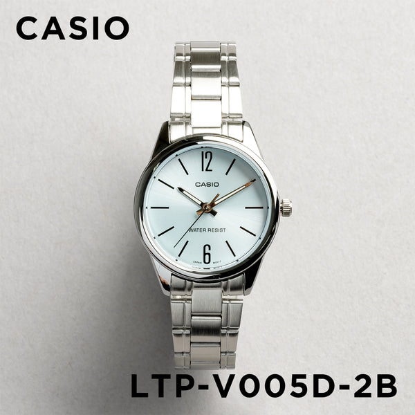 カシオ スタンダード  腕時計 レディース（就活向き） 【10年保証】【日本未発売】CASIO STANDARD カシオ スタンダード LTP-V005D-2B 腕時計 時計 ブランド レディース キッズ 子供 女の子 チープカシオ チプカシ アナログ シルバー ブルー 水色 海外モデル メタル ギフト プレゼント