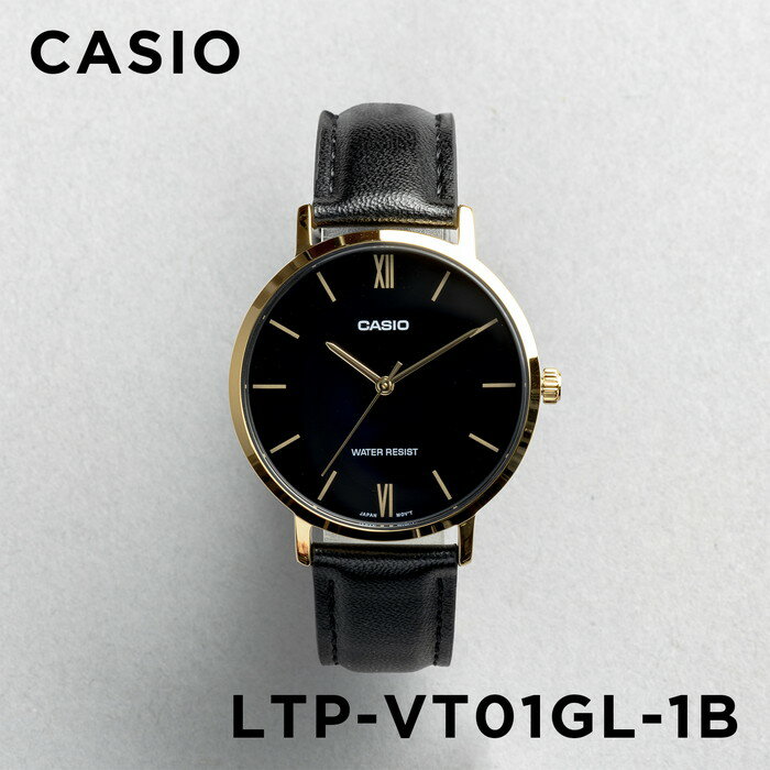 カシオ スタンダード  腕時計 レディース（就活向き） 【10年保証】【日本未発売】CASIO STANDARD カシオ スタンダード LTP-VT01GL-1B 腕時計 時計 ブランド レディース キッズ 子供 女の子 チープカシオ チプカシ アナログ ブラック 黒 ゴールド 金 レザー 革ベルト 海外モデル ギフト プレゼント