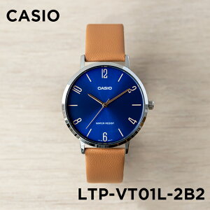 【10年保証】【日本未発売】CASIO STANDARD カシオ スタンダード LTP-VT01L-2B2 腕時計 時計 ブランド レディース キッズ 子供 女の子 チープカシオ チプカシ アナログ ネイビー ブラウン 茶 レザー 革ベルト 海外モデル ギフト プレゼント