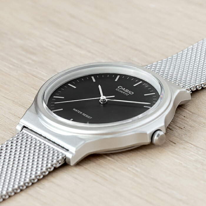 【10年保証】CASIO カシオ スタンダード メンズ MQ-24M-1E 腕時計 レディース キッズ 子供 男の子 女の子 チープカシオ チプカシ アナログ シルバー ブラック 黒 メッシュ格安通販　バレンタイン　人気　ランキング