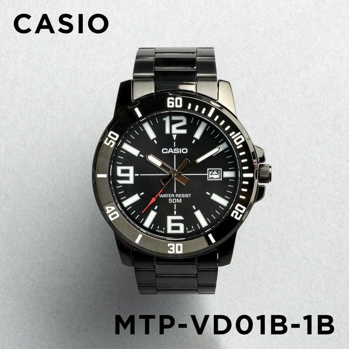 楽天つきのとけいてん【10年保証】【日本未発売】CASIO STANDARD カシオ スタンダード MTP-VD01B-1B 腕時計 時計 ブランド メンズ キッズ 子供 男の子 チープカシオ チプカシ アナログ 日付 ブラック 黒 オールブラック 海外モデル メタル ギフト プレゼント