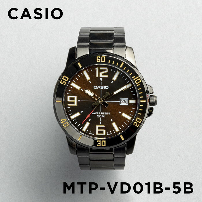 【10年保証】【日本未発売】CASIO STANDARD カシオ スタンダード MTP-VD01B-5B 腕時計 時計 ブランド メンズ キッズ 子供 男の子 チープカシオ チプカシ アナログ 日付 ブラック 黒 ブラウン 茶 海外モデル メタル ギフト プレゼント