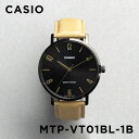 【10年保証】【日本未発売】CASIO STANDARD カシオ スタンダード MTP-VT01BL-1B 腕時計 時計 ブランド メンズ レディース キッズ 子供 男の子 女の子 チープカシオ チプカシ アナログ ブラック 黒 ベージュ レザー 革ベルト 海外モデル ギフト プレゼント