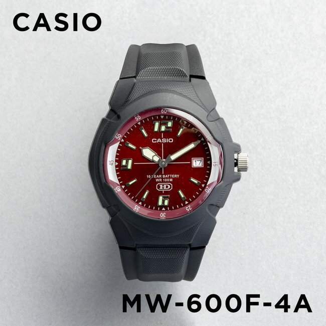 楽天つきのとけいてん【10年保証】【日本未発売】CASIO STANDARD カシオ スタンダード MW-600F-4A 腕時計 時計 ブランド メンズ レディース キッズ 子供 男の子 女の子 チープカシオ チプカシ アナログ 日付 カレンダー 防水 ブラック 黒 レッド 赤 海外モデル ギフト プレゼント