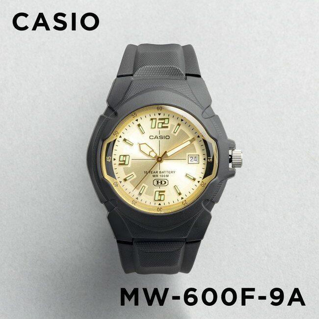 楽天つきのとけいてん【10年保証】【日本未発売】CASIO STANDARD カシオ スタンダード MW-600F-9A 腕時計 時計 ブランド メンズ レディース キッズ 子供 男の子 女の子 チープカシオ チプカシ アナログ 日付 カレンダー 防水 ブラック 黒 ゴールド 金 海外モデル ギフト プレゼント