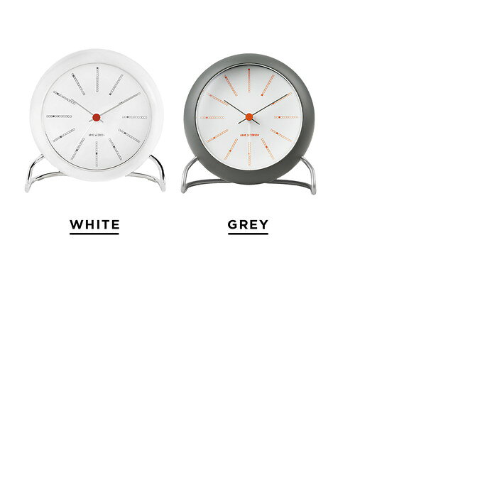 ARNE JACOBSEN TABLE CLOCK BANKERS アルネ ヤコブセン テーブル クロック バンカーズ 置き時計 時計 ブランド 目覚まし時計 アナログ ホワイト 白 グレー ギフト プレゼント [2]