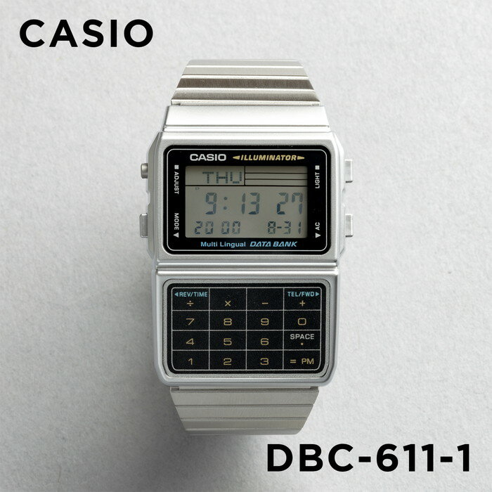 【10年保証】CASIO カシオ データバンク DBC-611-1 腕時計 メンズ レディース キッズ 子供 男の子 女の子 デジタル シルバー ブラック 黒格安通販　バレンタイン　人気　ランキング
