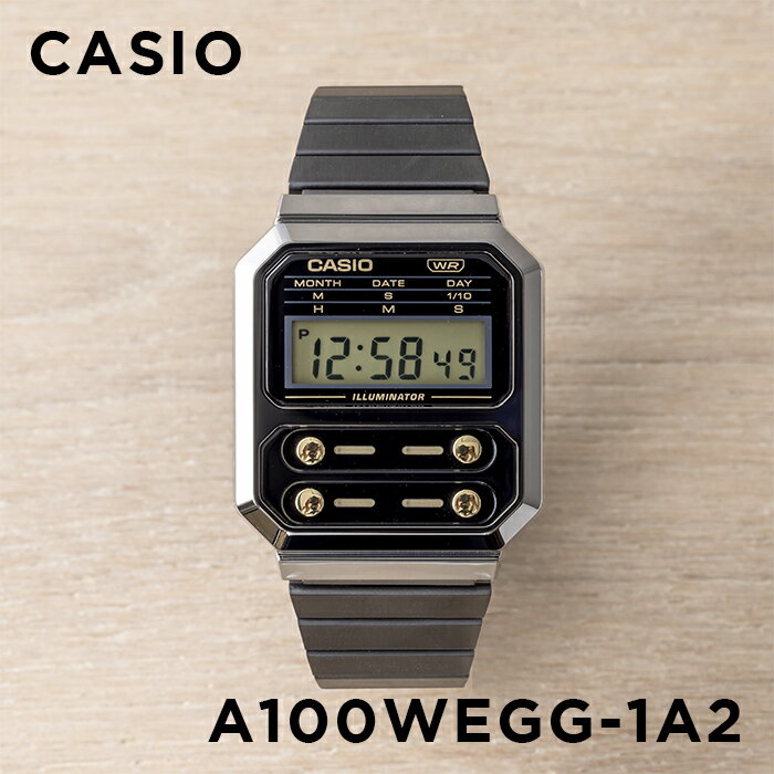 【10年保証】【日本未発売】CASIO STANDARD カシオ スタンダード A100WEGG-1A2 腕時計 時計 ブランド メンズ レディース キッズ 子供 男の子 女の子 チープカシオ チプカシ デジタル 日付 ブラック 黒 ゴールド 金 海外モデル メタル ギフト プレゼントのサムネイル