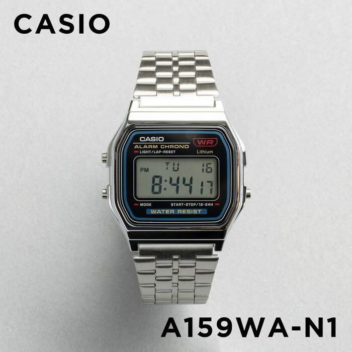 【10年保証】【日本未発売】CASIO カシオ スタンダード A159WA-N1 腕時計 メンズ レディース キッズ 子供 男の子 女の子 チープカシオ チプカシ デジタル 日付 シルバー ブラック 黒 海外モデル