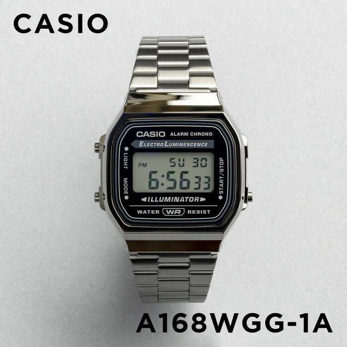 【10年保証】【日本未発売】CASIO STANDARD カシオ スタンダード A168WGG-1A 腕時計 時計 ブランド メンズ レディース キッズ 子供 チープカシオ チプカシ デジタル 日付 ブラック 黒 フルメタル 海外モデル ギフト プレゼント