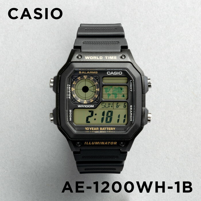 【10年保証】【日本未発売】CASIO STANDARD カシオ スタンダード AE-1200WH-1B 腕時計 時計 ブランド メンズ レディース キッズ 子供 男の子 女の子 チープカシオ チプカシ デジタル 日付 カレンダー 防水 ブラック 黒 海外モデル ギフト プレゼント