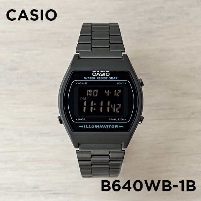 楽天つきのとけいてん【10年保証】CASIO STANDARD カシオ スタンダード B640WB-1B 腕時計 時計 ブランド メンズ レディース キッズ 子供 男の子 女の子 チープカシオ チプカシ デジタル 日付 ブラック 黒 オールブラック メタル ギフト プレゼント