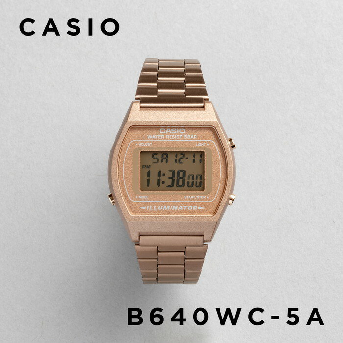 【10年保証】CASIO STANDARD カシオ スタンダード B640WC-5A 腕時計 時計 ブランド メンズ レディース キッズ 子供 男の子 女の子 チープカシオ チプカシ デジタル 日付 ローズゴールド メタル ギフト プレゼント