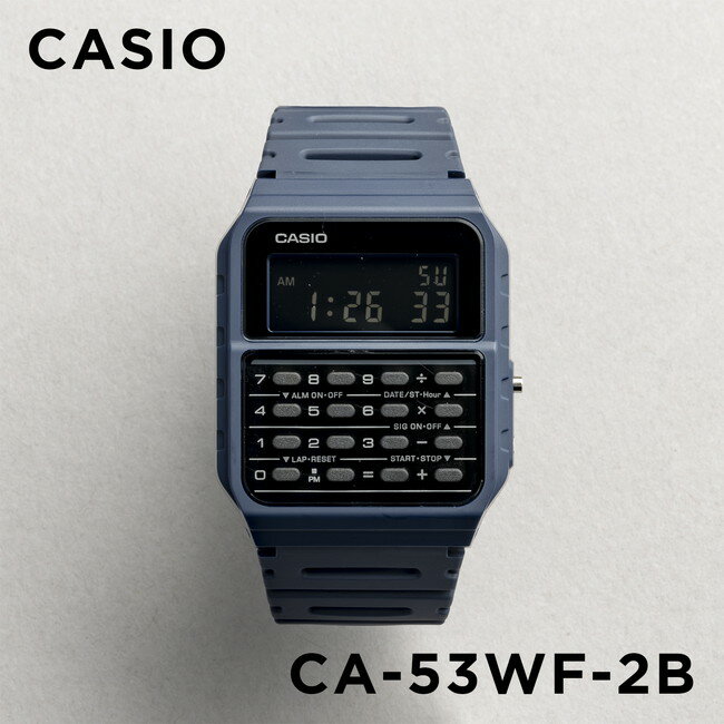 楽天つきのとけいてん【10年保証】CASIO STANDARD カシオ スタンダード CA-53WF-2B 腕時計 時計 ブランド メンズ レディース キッズ 子供 男の子 女の子 チープカシオ チプカシ デジタル 日付 カレンダー データバンク ネイビー ブラック 黒 ギフト プレゼント