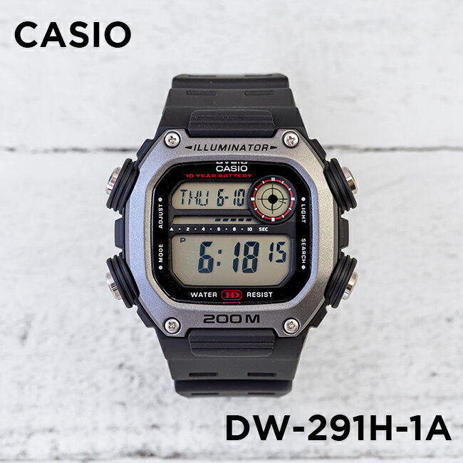 楽天つきのとけいてん【10年保証】CASIO SPORTS カシオ スポーツ DW-291H-1A 腕時計 時計 ブランド メンズ レディース キッズ 子供 男の子 女の子 チープカシオ チプカシ デジタル 日付 カレンダー 防水 ブラック 黒 シルバー ギフト プレゼント