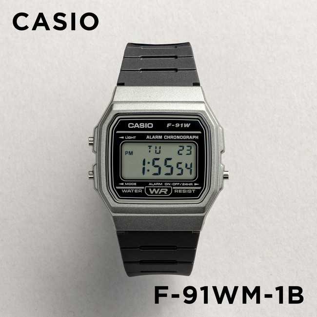 【10年保証】【日本未発売】CASIO STANDARD カシオ スタンダード F-91WM-1B 腕時計 時計 ブランド メンズ レディース キッズ 子供 男の子 女の子 チープカシオ チプカシ デジタル 日付 カレンダー ブラック 黒 グレー 海外モデル ギフト プレゼント