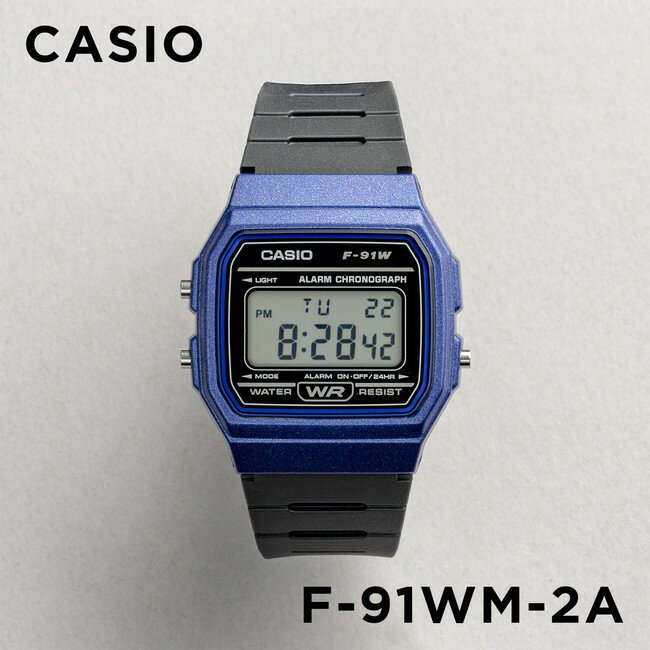 楽天つきのとけいてん【10年保証】CASIO STANDARD カシオ スタンダード F-91WM-2A 腕時計 時計 ブランド メンズ レディース キッズ 子供 男の子 女の子 チープカシオ チプカシ デジタル 日付 カレンダー ブラック 黒 ブルー 青 ギフト プレゼント