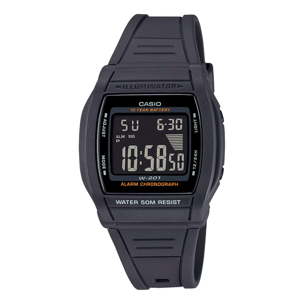 【10年保証】【日本未発売】CASIO STANDARD MENS カシオ スタンダード メンズ W-201-1B 腕時計 時計 ブランド メンズ キッズ 子供 男の子 チープカシオ チプカシ デジタル 日付 カレンダー 防水 ブラック 黒 グレー 海外モデル ギフト プレゼント