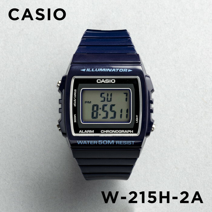 【10年保証】【日本未発売】CASIO カシオ スタンダード W-215H-2A 腕時計 メンズ レディース キッズ 子供 男の子 女の子 チープカシオ チプカシ デジタル 日付 ネイビー ブラック 黒 海外モデル
