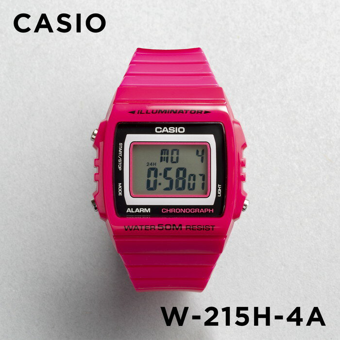【10年保証】【日本未発売】CASIO カシオ スタンダード W-215H-4A 腕時計 メンズ レディース キッズ 子供 男の子 女の子 チープカシオ チプカシ デジタル 日付 ピンク ブラック 黒 海外モデル格安通販　バレンタイン　人気　ランキング