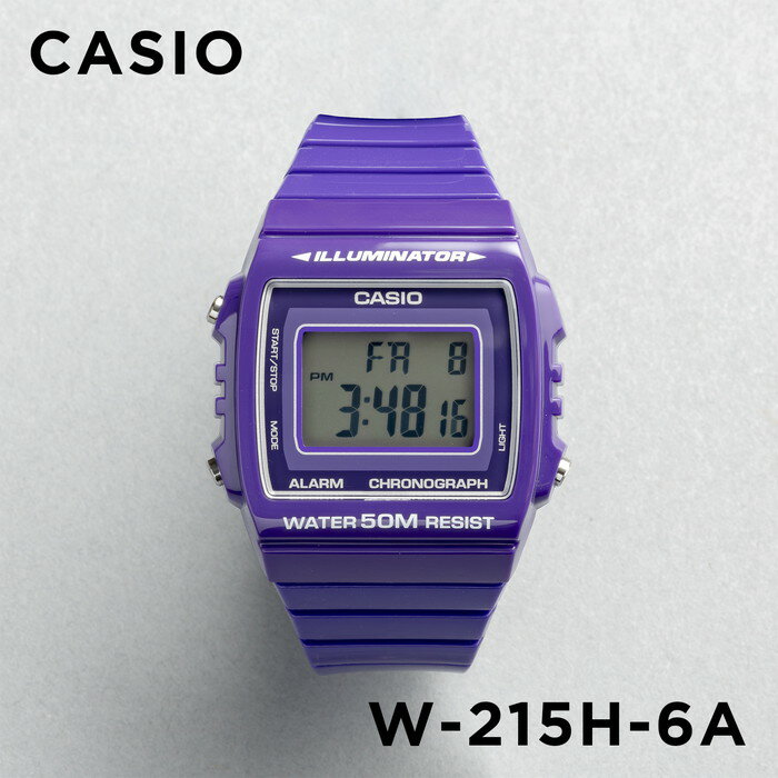 【10年保証】【日本未発売】CASIO STANDARD カシオ スタンダード W-215H-6A 腕時計 時計 ブランド メンズ レディース キッズ 子供 男の子 女の子 チープカシオ チプカシ デジタル 日付 カレンダー パープル 紫 海外モデル ギフト プレゼント