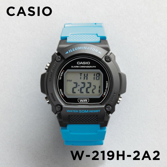 カシオ 腕時計 女の子 【10年保証】【日本未発売】CASIO STANDARD カシオ スタンダード W-219H-2A2 腕時計 時計 ブランド メンズ レディース キッズ 子供 男の子 女の子 チープカシオ チプカシ デジタル 日付 カレンダー ブラック 黒 ブルー 水色 海外モデル ギフト プレゼント