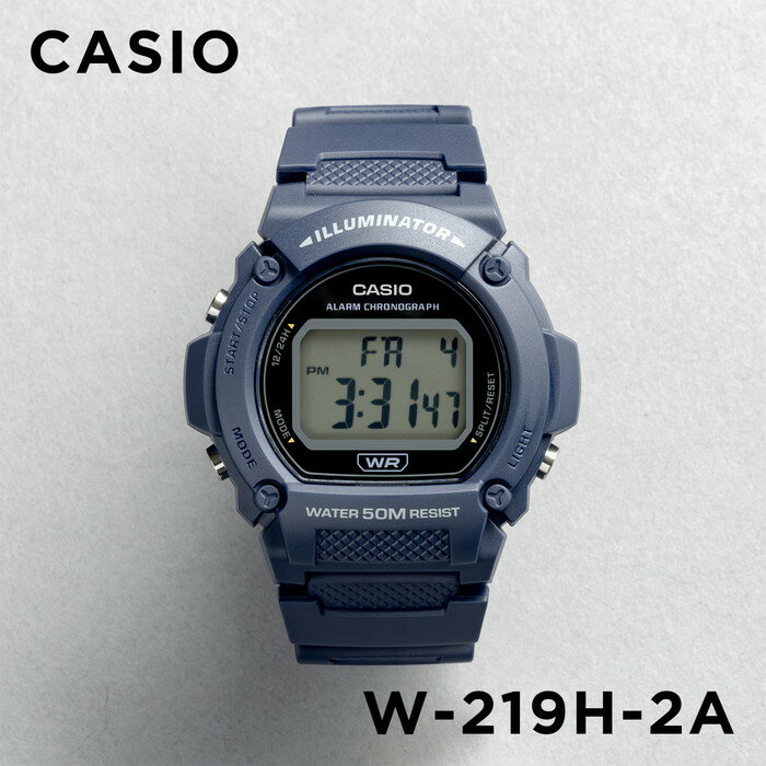 カシオ 腕時計 女の子 【10年保証】【日本未発売】CASIO STANDARD カシオ スタンダード W-219H-2A 腕時計 時計 ブランド メンズ レディース キッズ 子供 男の子 女の子 チープカシオ チプカシ デジタル 日付 カレンダー ネイビー ブラック 黒 海外モデル ギフト プレゼント