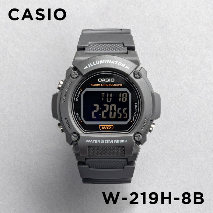 楽天つきのとけいてん【10年保証】【日本未発売】CASIO STANDARD カシオ スタンダード W-219H-8B 腕時計 時計 ブランド メンズ レディース キッズ 子供 男の子 女の子 チープカシオ チプカシ デジタル 日付 カレンダー グレー ブラック 黒 海外モデル ギフト プレゼント