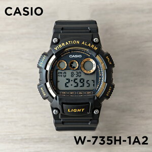 【10年保証】【日本未発売】CASIO カシオ スタンダード W-735H-1A2 腕時計 メンズ レディース キッズ 子供 男の子 女の子 チープカシオ チプカシ デジタル 日付 防水 ブラック 黒 ゴールド 金 海外モデル