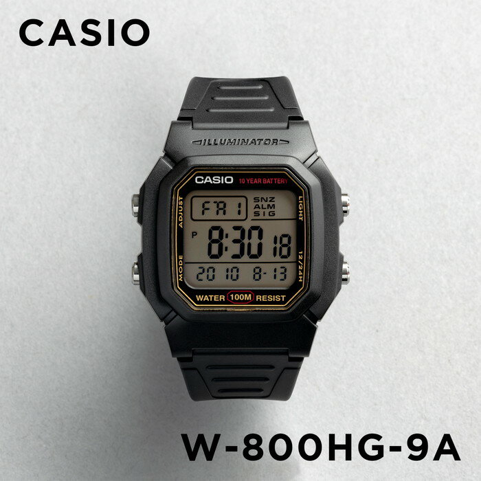 【10年保証】【日本未発売】CASIO STANDARD カシオ スタンダード W-800HG-9A 腕時計 時計 ブランド メンズ レディース キッズ 子供 男の子 女の子 チープカシオ チプカシ デジタル 日付 カレンダー 防水 ブラック 黒 ゴールド 金 海外モデル ギフト プレゼント