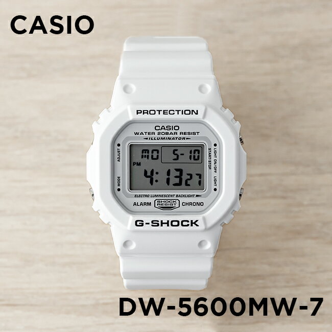 カシオ G-SHOCK 腕時計（メンズ） 【10年保証】CASIO G-SHOCK カシオ Gショック DW-5600MW-7 腕時計 時計 ブランド メンズ キッズ 子供 男の子 デジタル 日付 カレンダー 防水 ホワイト 白 グレー ギフト プレゼント