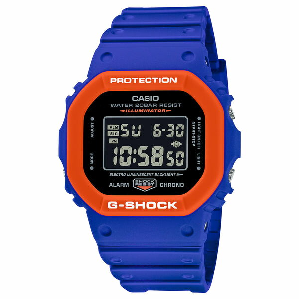 【10年保証】CASIO G-SHOCK カシオ GショックDW-5610SC-2腕時計 時計 ブランド メンズ キッズ 子供 男の子 デジタル 日付 カレンダー ブルー 青 オレンジ ブラック 黒 海外モデル ギフト プレゼント