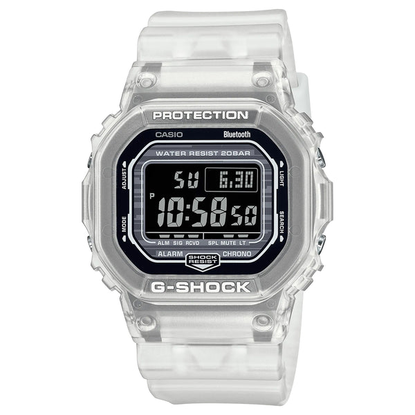 【10年保証】CASIO G-SHOCK カシオ GショックDW-B5600G-7腕時計 時計 ブランド メンズ キッズ 子供 男の子 デジタル ブルートゥース スマホ 連動 日付 ホワイト 白 ブラック 黒 スケルトン クリア 海外モデル ギフト プレゼント